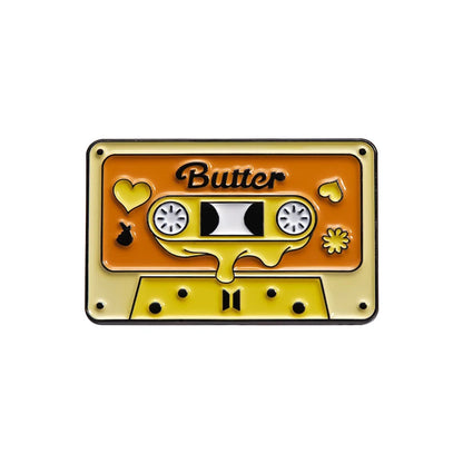 QIHE JEWELRY Retro Music Cassette Tape Enamel Pin Zinc Alloy Lapel Badge