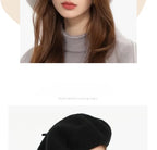 100% Wool Oversize Women's Beret Hat - Warm & Stylish Painter Cap