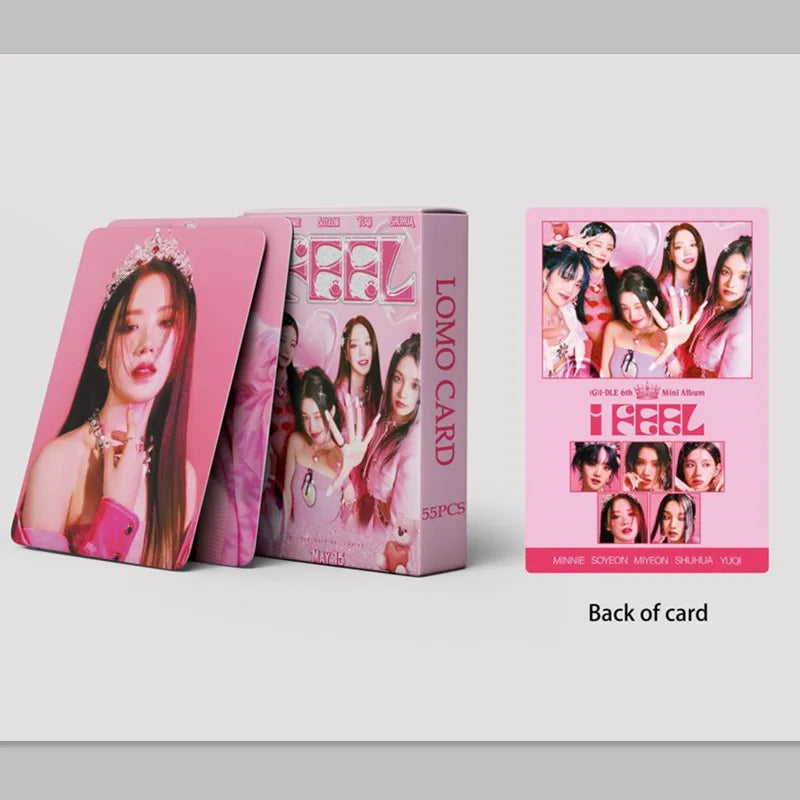 KPOP 55cards/set (G) I-DLE Album Card I FEEL Album GIDLE Ye Shuhua MINNIE Printed Photo Card LOMO Card Gift For Girls Collection SS69