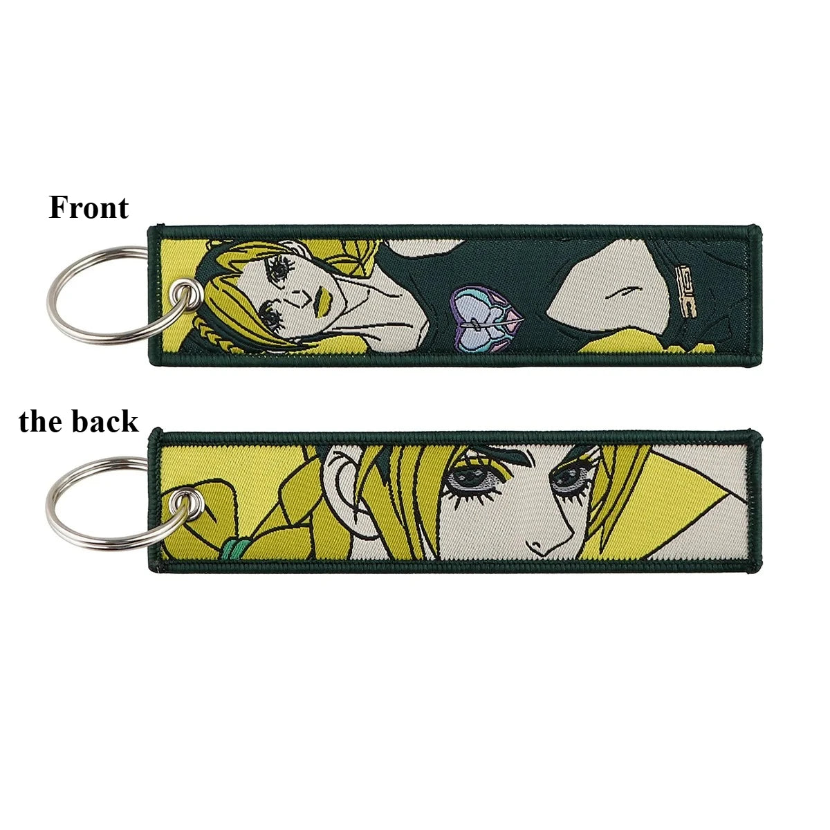 Sword Wind Legend Anime JOJO Wonderful Adventure Weaving Mark Keychain Sword Wind Legend Decorative Chain Fabric Key Pendant