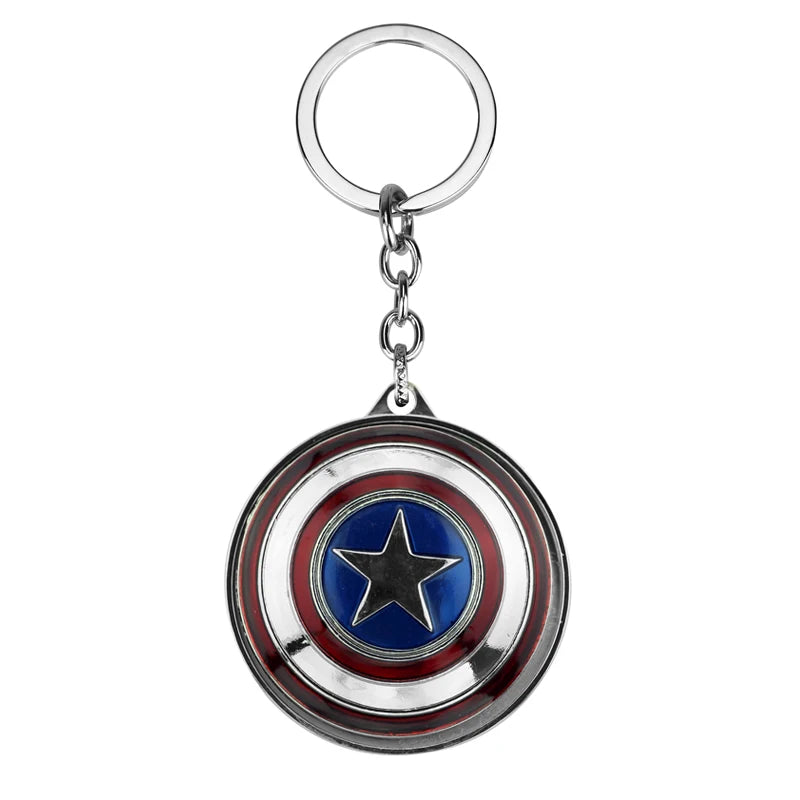Marvel Captain America Shield Keychain Fun Rotate Relieve Anxiety Toy Keyring Avengers Car Bag Key Holder SS69 6.69 Keychain
