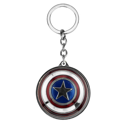 Marvel Captain America Shield Keychain Fun Rotate Relieve Anxiety Toy Keyring Avengers Car Bag Key Holder SS69 6.69 Keychain
