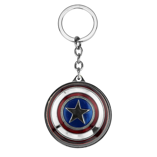 Marvel Captain America Shield Keychain Fun Rotate Relieve Anxiety Toy Keyring Avengers Car Bag Key Holder SS69 6.69 Keychain