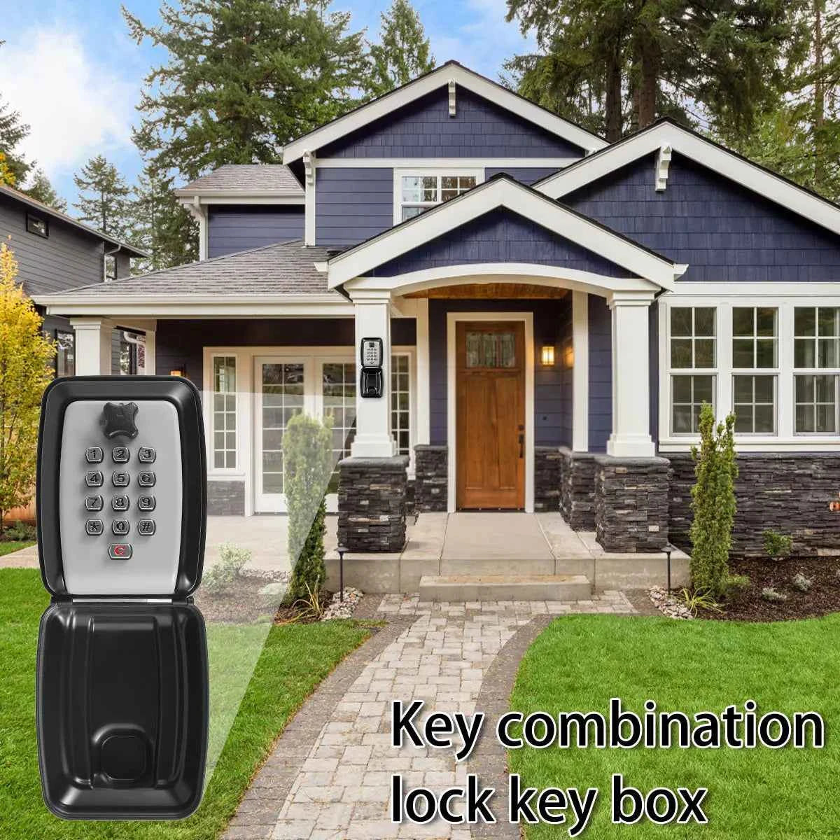 Waterproof Wall Mounted Key Safe Box Anti-theft Key Storage With Combination Password Lock Homestay Office Home Indoor Outdoor
