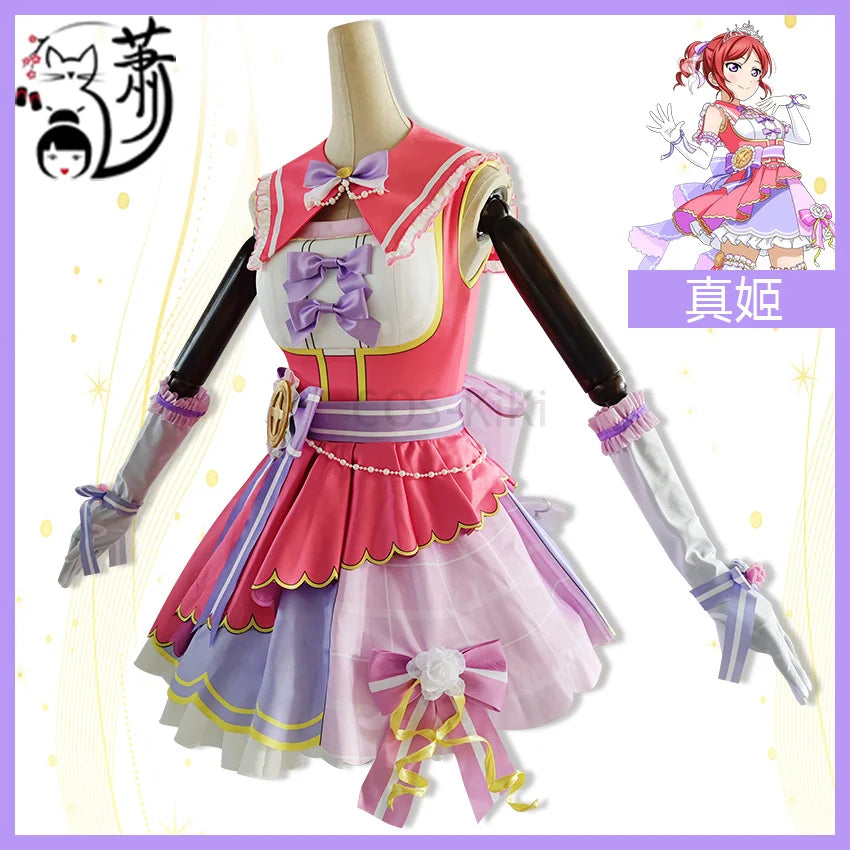 COS-KiKi Anime Lovelive Aqours Tojo Nozomi/Nishikino Maki All Members Fireworks Awakening Lolita Singing Suit Cosplay Costume SS69