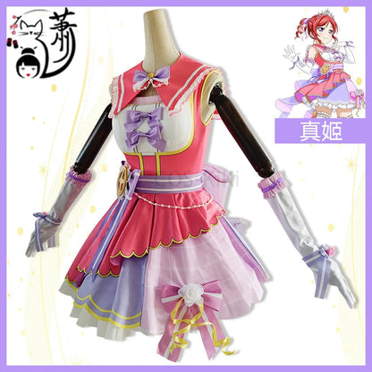 COS-KiKi Anime Lovelive Aqours Tojo Nozomi/Nishikino Maki All Members Fireworks Awakening Lolita Singing Suit Cosplay Costume SS69