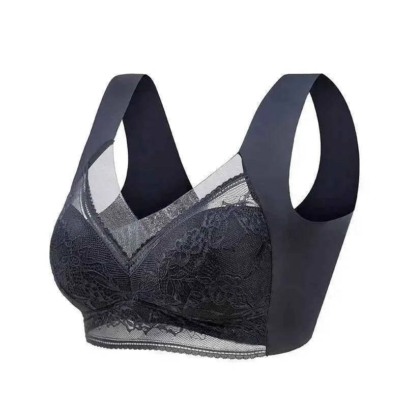 L-6L Women Large Bra Push Up Ice Silk Seamless Upper Bralette Lace Wireless Summer Bras Top Lingerie Underwear Brasieres Mujeres