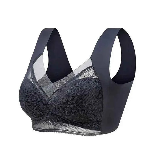 L-6L Women Large Bra Push Up Ice Silk Seamless Upper Bralette Lace Wireless Summer Bras Top Lingerie Underwear Brasieres Mujeres
