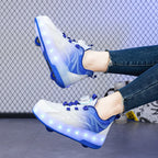 Children's LED Roller Skate Shoes with Two Wheels