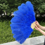 Large Ostrich Feather Fan 130cm - Carnival & Stage Performance