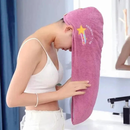 1pc Quickly Dry Hair Hat Super Absorbent Soft Bathroom Women Head Towels Girls Cute Hair Towel Hair Dry Wrap Bonnets SS69