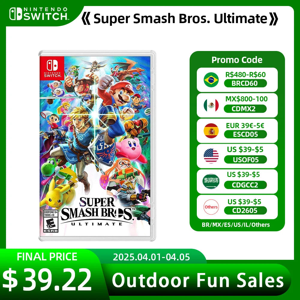 Super Smash Bros. Ultimate Nintendo Switch Game Deals Action Fighting and Multiplayer Genre for Switch OLED Lite Game Console SS69