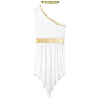 Womens Ancient Greek Princess Dress Goddesses Toga Costume for Halloween Carnival Party Deity Queen Cosplay Chiffon Robe Gown