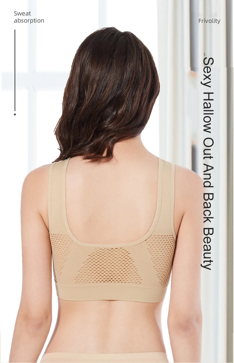 Breathable Sports Bra Top Fitness Women Brassiere Removable Padded Sport Bra Running Gym Seamless Push Up Bras SS69