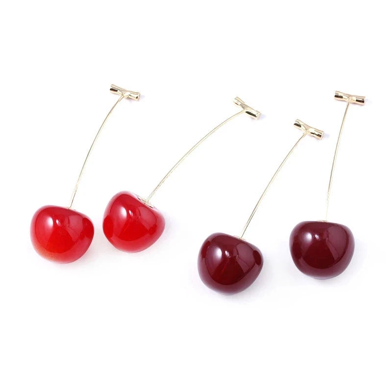 Anime JoJos Bizarre Adventure Earrings Kakyoin Noriaki Cherry Drop Earrings For Women Men Cosplay Ear Clip Jewelry Gift
