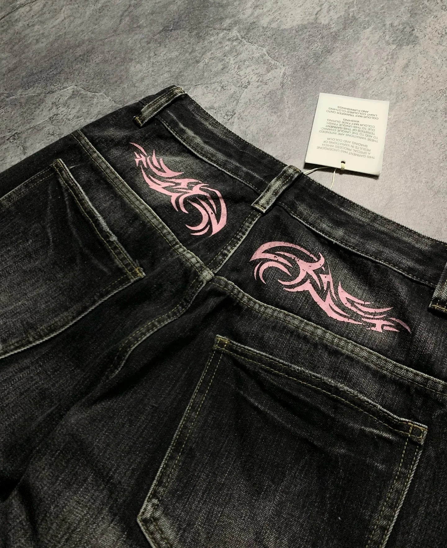 Denim Pant Women Jeans Wide Leg Long Pants Hole High Waist Straight Trousers Y2k Streetwear Print Mom Jeans Casual Loose 2025