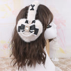 Sweet Mine Rhinestone Love Bow Earmuffs - Lolita Style