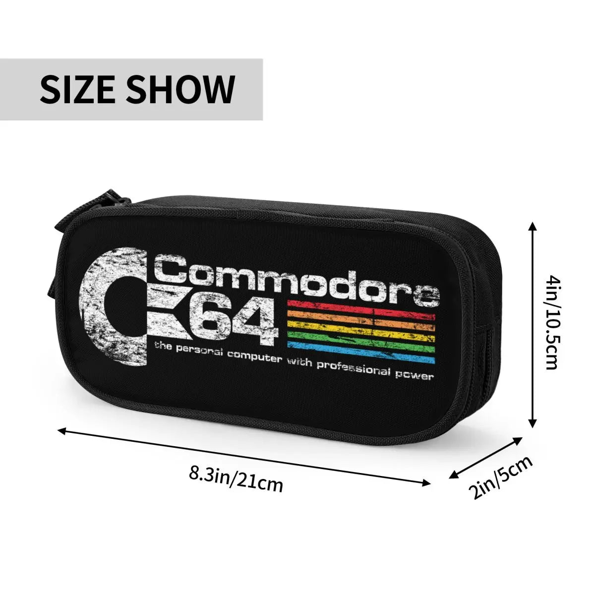 Custom Kawaii Retro Commodore 64 Pencil Case for Girls Boys C64 Amiga Computer Large Capacity Pen Box Bag Stationery SS69