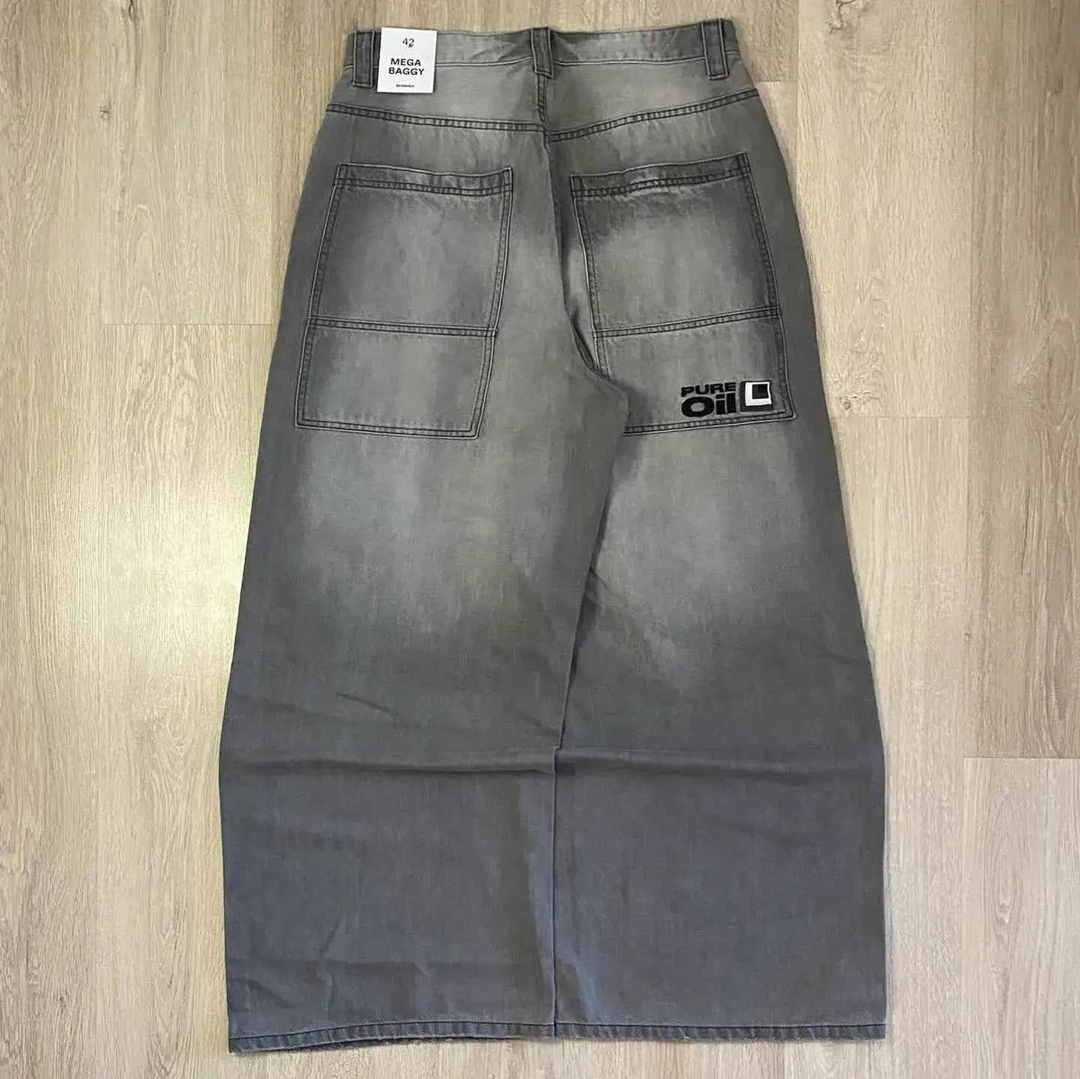 Y2K American New Pattern Embroidery Baggy Jeans Men High Street Vintage Hip Hop Fashion Casual Joker Couple Wide-leg Pants