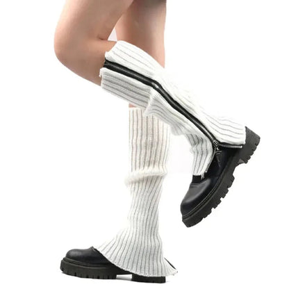 Gothic Women's Striped Leg Warmers Lolita Long Socks Knitted Leggings Japanese Sweets Winter Socks Kawaii Arm Ankle Warmers Y2k SS69