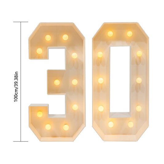 Bymaocar 100cm Giant LED Number Light for Birthday Wedding Anniversary Decor