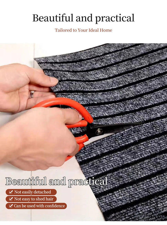 DIY Washable Non-slip Kitchen Mat Doormat Long Corridor Carpet  Bathroom Hallway Entrance Solid Color Stripe Kitchen Rug SS69