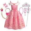 WEIZOO Girls Princess Aurora Dress - Sleeping Beauty Cosplay Costume