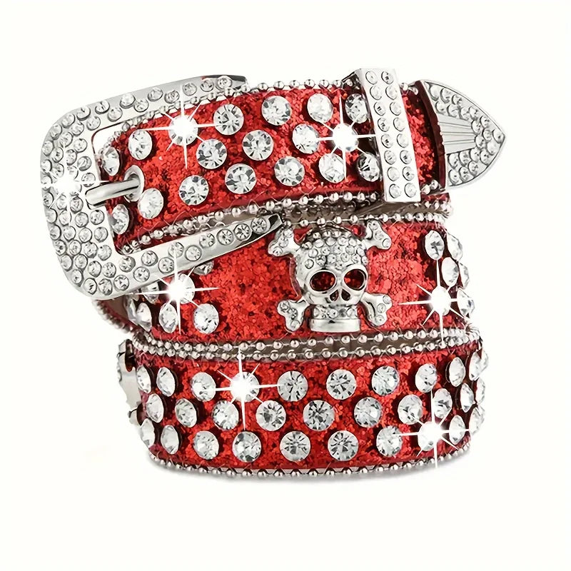 SS69 Rhinestone Western Cowgirl Belt - PU Leather Y2K Style Accessory