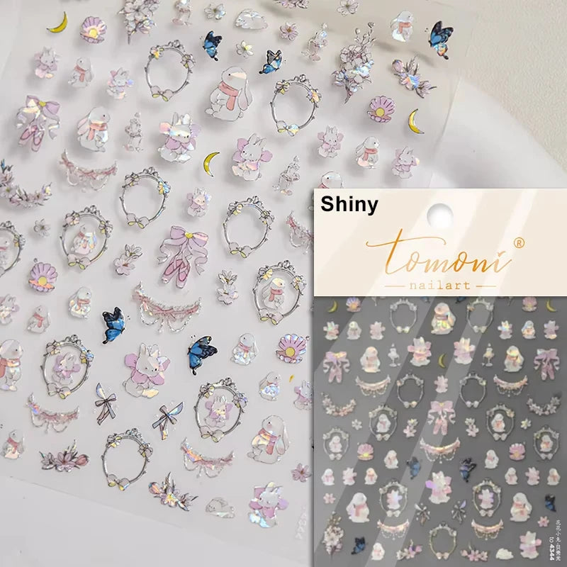 Cute Jelly Pink Cat Paw Print Nail Sticker Kawaii Pink Black Cat Claw 5D Embossed Self-Adhesive Nail Art Sticker Nail Art Decal SS69 7.69 TO4344