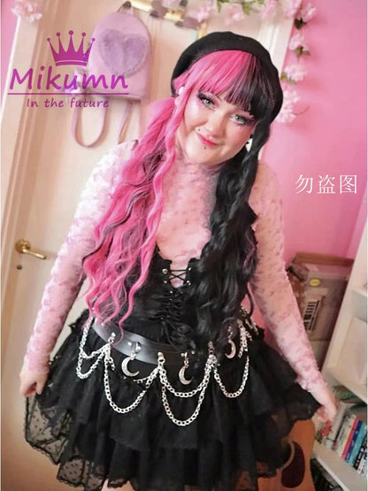 Mikumn Harajuku Sweet Lace Shorts Skirts Y2k Japanese Lolita Kawaii JK Ruffles Bloomers Women Elastic Waist Safety Short Pants SS69