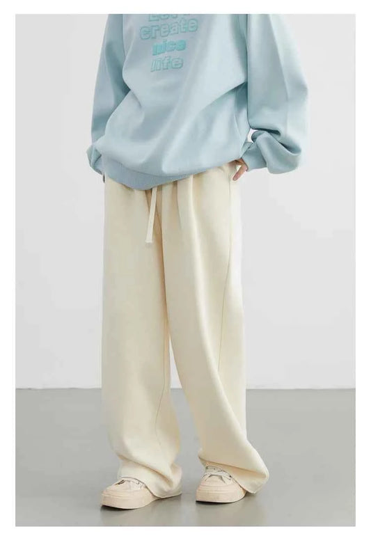 CHIC VEN Women's Pant Streetwear Solid Loose New Drawstring Sports Casual Trousers High Waisted Pants Autumn Winter 2025