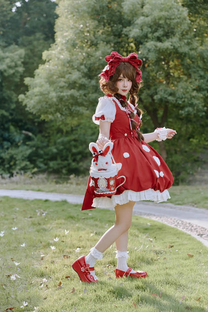 Japanese Original Lolita Cartoon Cute Rabbit Plush Shoulder Bag Sweet Kawaii Jk Uniform Oblique Span Bag