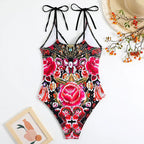 2023 New Arrival Push Up Women Bikini Set Floral Printed Ruffle Bikinis Strappy Bandage Swimwear Brazilian Biquini Bathing Suit SS69