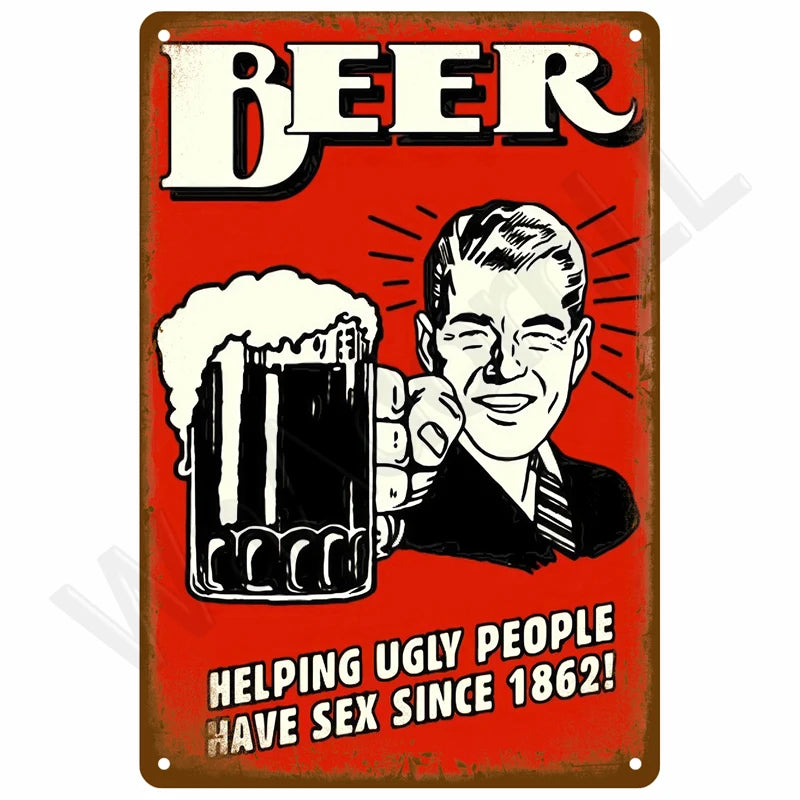 Vintage Metal Tin Sign 20x30cm Retro Wall Art for Home Bar