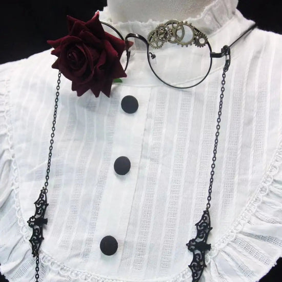 Japanese Original Punk Red Rose Gear Lolita Glasses New Fashion JK Streetwear Student Cosplay Masks Men Women Telegant Glasses SS69