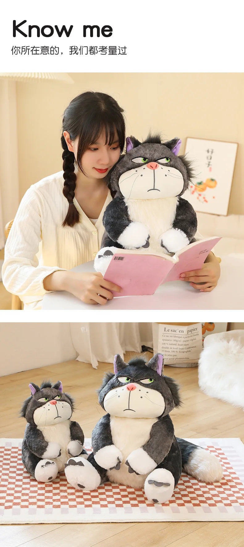 15-35cm Kawaii Cinderella Lucifer Cat Plush Toys Soft Anime Cartoon Princess Kids Stuffed Animals Doll Children's Birthday Gifts SS69