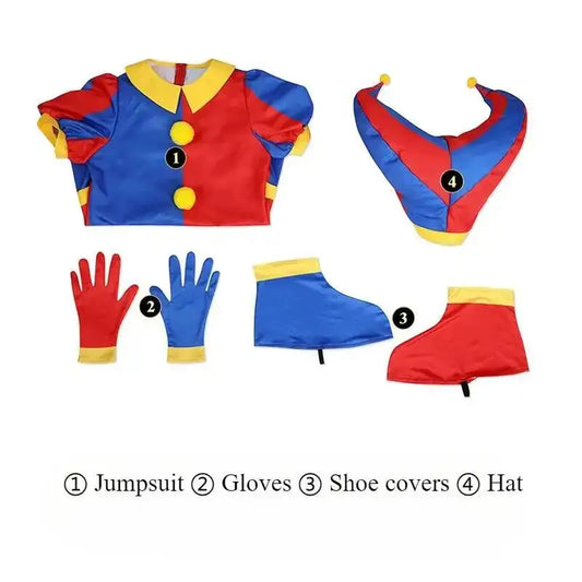 SS69 The Amazing Digital Circus Pomni Cosplay Costume Polyester Uniform Set