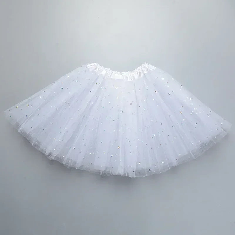 XMOMISEL Girls Sequined Star Tulle Tutu Skirt
