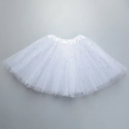 XMOMISEL Girls Sequined Star Tulle Tutu Skirt A-Line Mini Dancewear