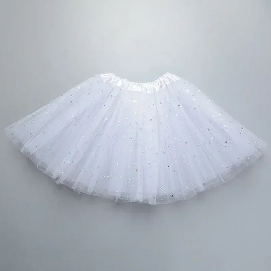 XMOMISEL Girls Sequined Star Tulle Tutu Skirt A-Line Mini Dancewear