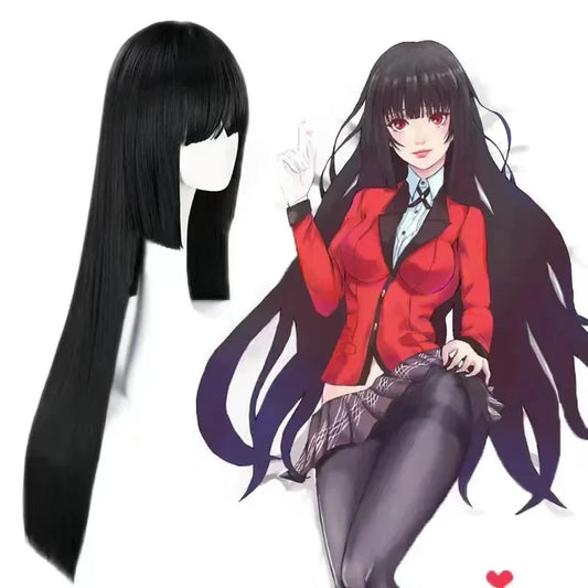 Anime Kakegurui Yomotsuki Runa Cosplay Costume JK School Girl Yumeko kishima Jacket Hoodie Coat Halloween Carnival Outfit SS69 55.69 1-Wig / XXXL / Kakegurui