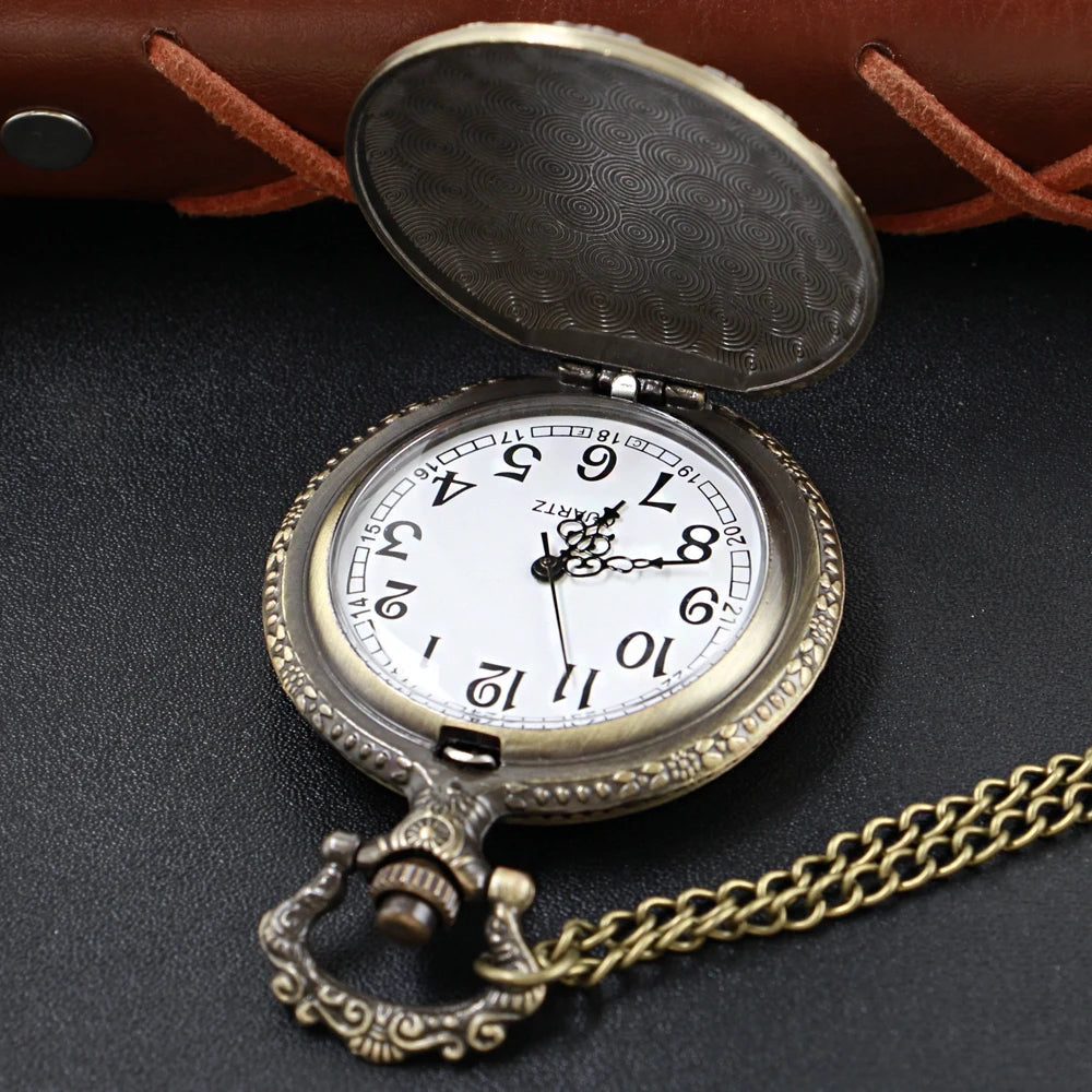 Bronze Fairy Tale Girl Pattern Steampunk Quartz Pocket Pocket Watch for Men and Women Universal Decorative Jewelry Necklace Gift SS69