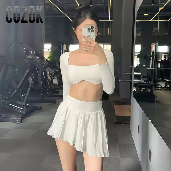 Long Sleeve Yoga Shirts Sexy Sports Top Tight Gym Clothes Woman Fitness Crop Top with Chest Pad Workout Yoga Top Athleisure SS69