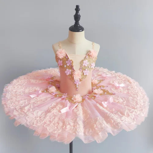 SS69 Girls' Professional Ballet Tutu Dress, Purple Swan Performance Leotard