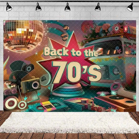 Retro Back to the 70s 80s 90s Backdrop Music Party Decorations Neon Light Graffiti Tapes Disco Background Photo Studio Supplies
