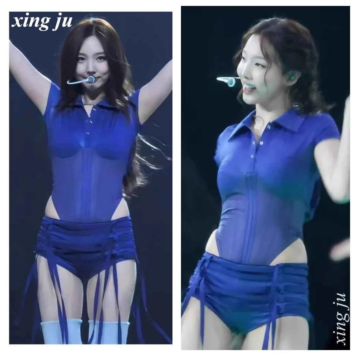 Xing Ju Women'S Mesh Jumpsuits Tassel Tight Shorts Jazz Dance Costumes Singer Kpop Outfits Nightclub DJ Stage Performance Wear