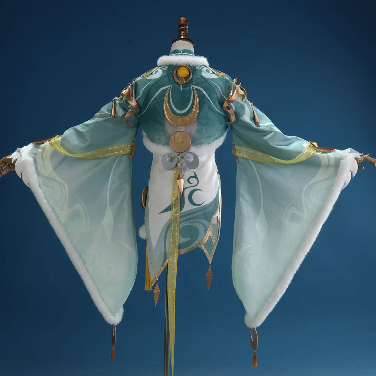 Genshin Impact Zibai Cosplay Costume Set: Exquisite Elegant White Qipao with Socks,Accessories Wig Party Comic Con Performance