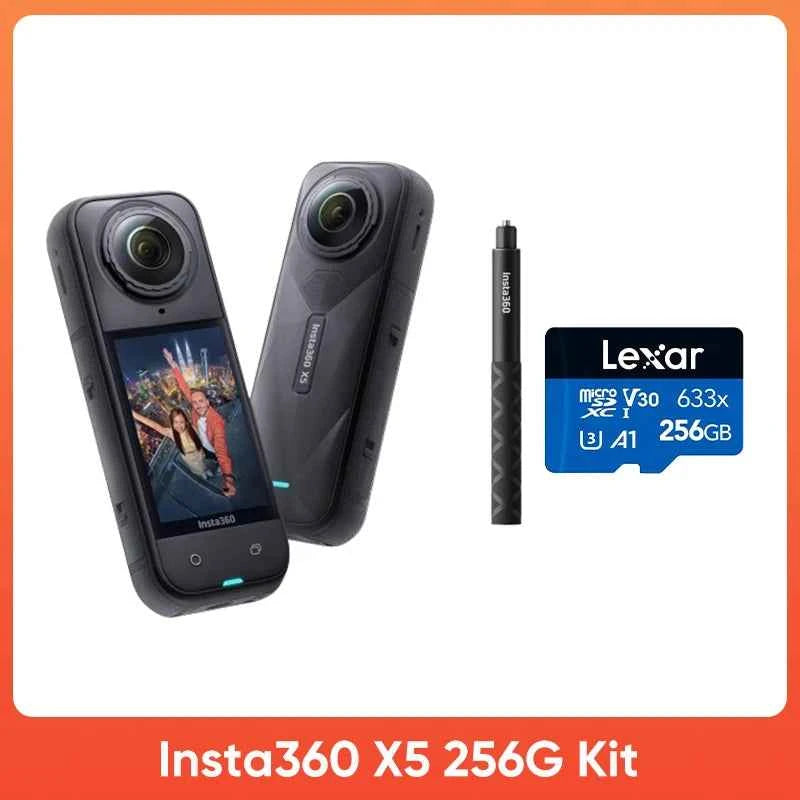 Insta360 X5 15m Waterproof Now arrival 72MP 360° Video X5 Action Camera New Wind Guard 185 mins Run Time Newest