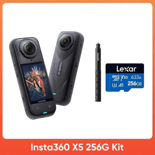 Insta360 X5 15m Waterproof Now arrival 72MP 360° Video X5 Action Camera New Wind Guard 185 mins Run Time Newest