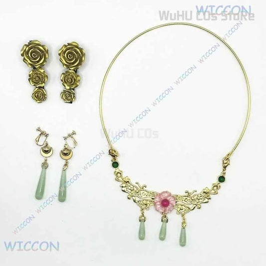 Maomao Necklace Hairpins Cosplay Accessories Anime The Apothecary Diaries Cosplay Ear Clips Props Headwear Halloween Girls Women